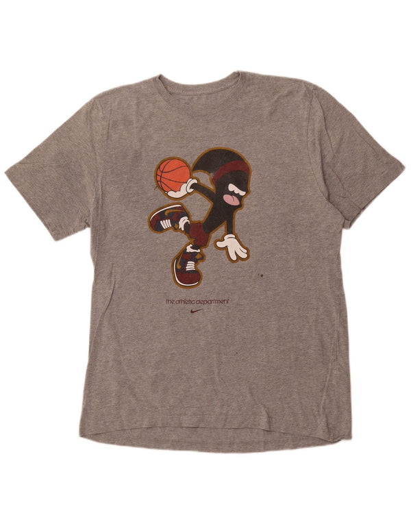 Camiseta masculina NIKE Standard Fit Graphic Top XL cinza algodão