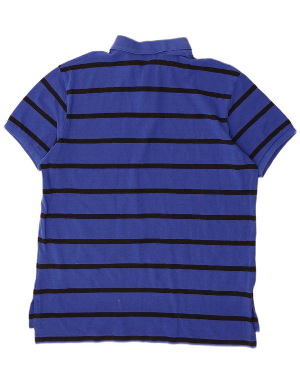 POLO RALPH LAUREN Camisa polo masculina de ajuste personalizado XL algodão listrado azul