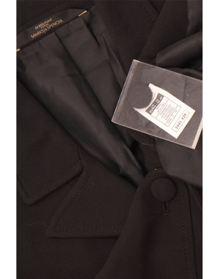 Sobretudo feminino Marks & Spencer St. Michael UK 18 XL preto poliéster