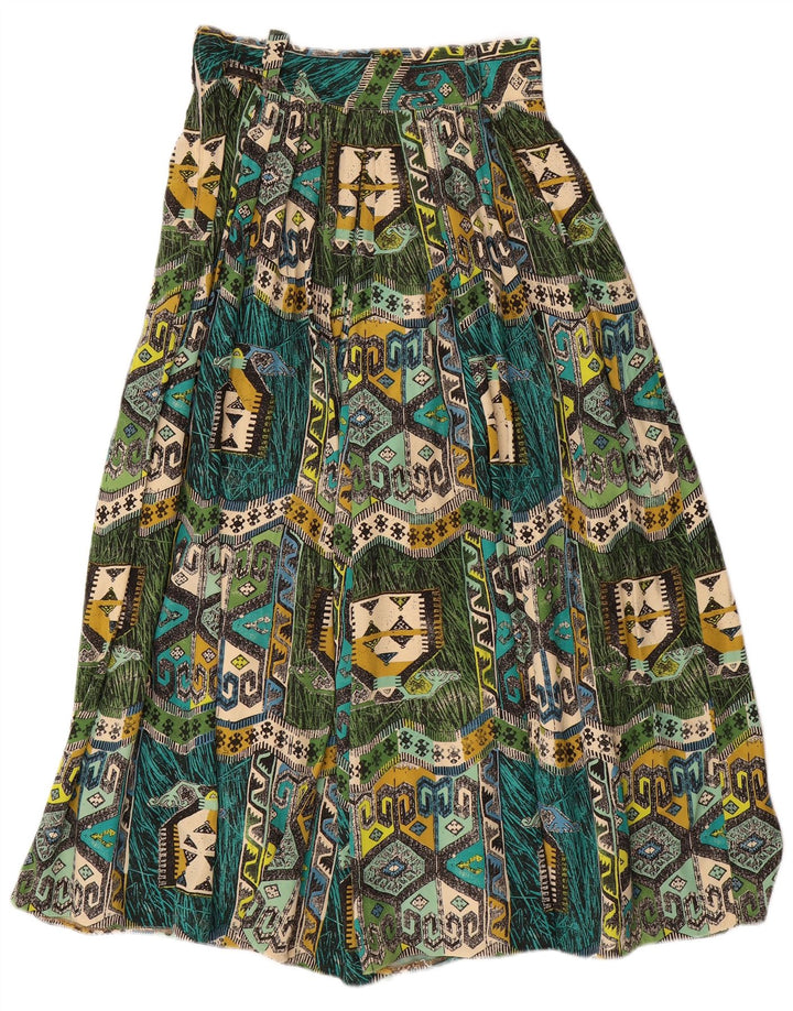 Calça Harém Feminina VINTAGE W28 L22 Viscose Geométrica Verde