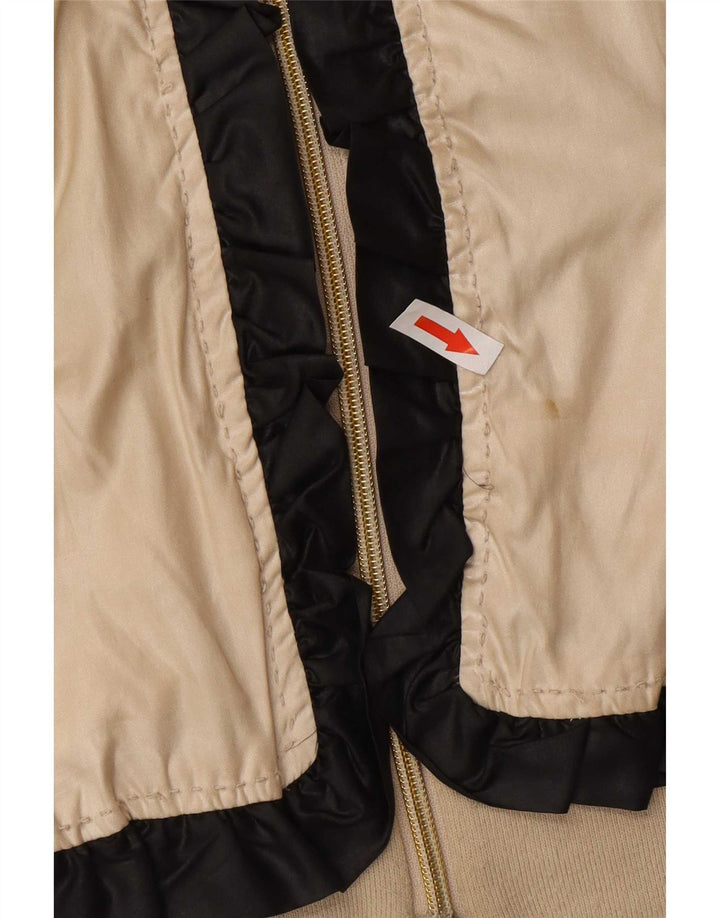 Jaqueta bomber feminina Moschino UK 14 grande poliéster colorblock dourado