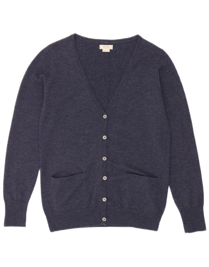 Suéter Cardigan Feminino Fat Face Reino Unido 10 Lã Azul Marinho Pequeno