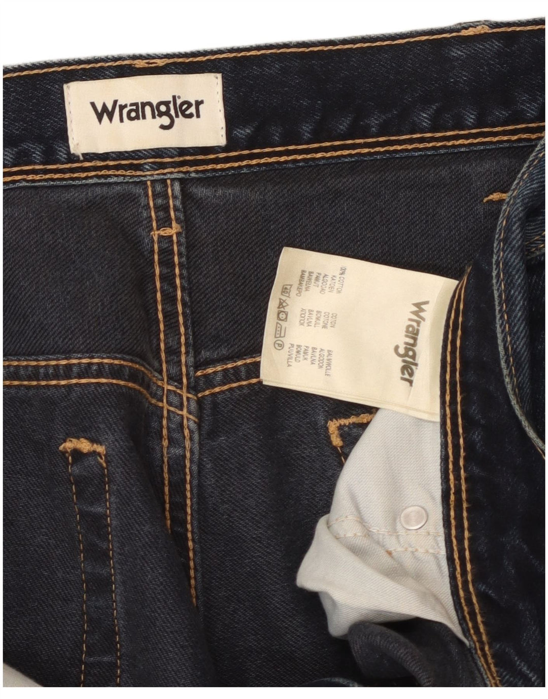 Jeans retos masculinos WRANGLER W38 L30 algodão azul marinho