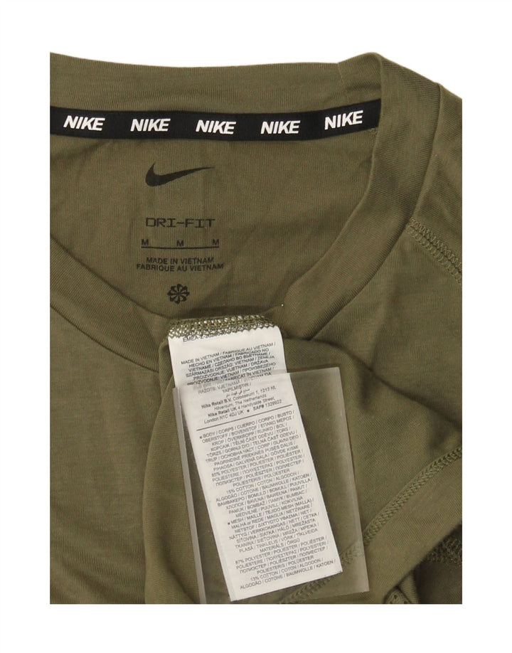 Camiseta masculina Nike Dri Fit Top médio cáqui poliéster