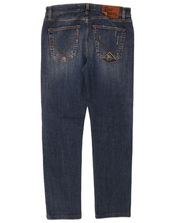 Calça jeans masculina Roy Rogers desgastada W34 L29 azul algodão
