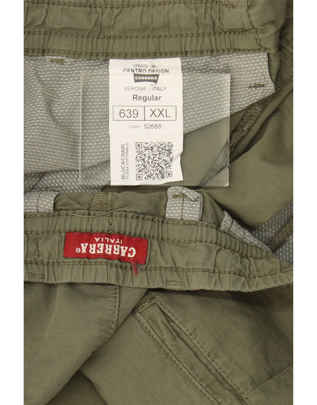 Shorts chino masculino CARRERA regular 2XL W42 algodão cáqui
