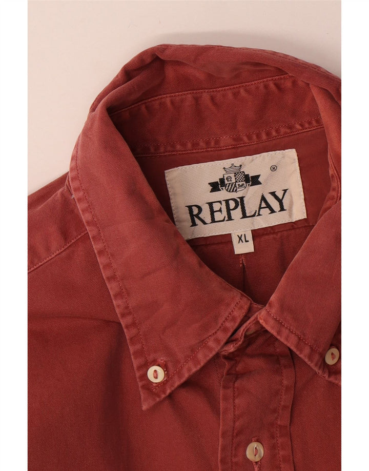 Camisa masculina REPLAY XL algodão vermelho