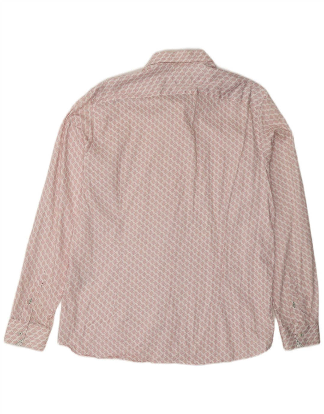Camisa masculina TED BAKER tamanho 6 2XL algodão geométrico rosa