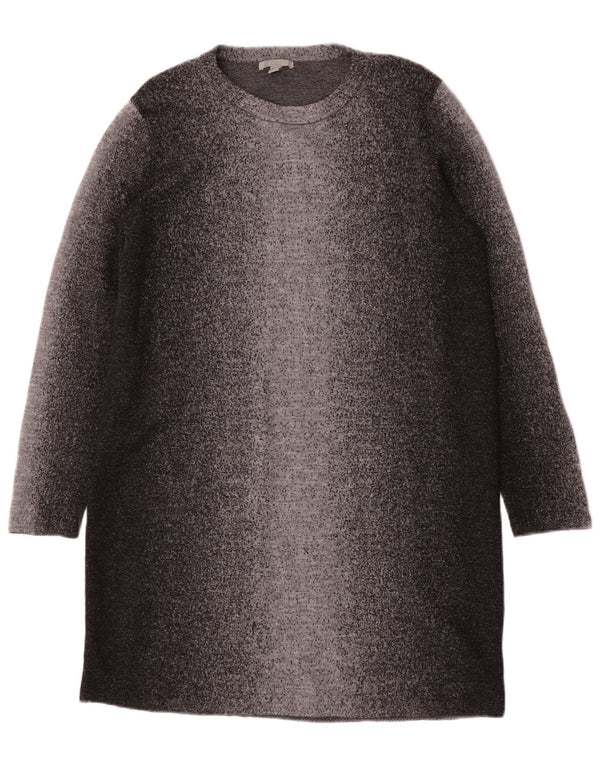 Cos vestido feminino de manga comprida UK 16 grande cinza colorblock lã