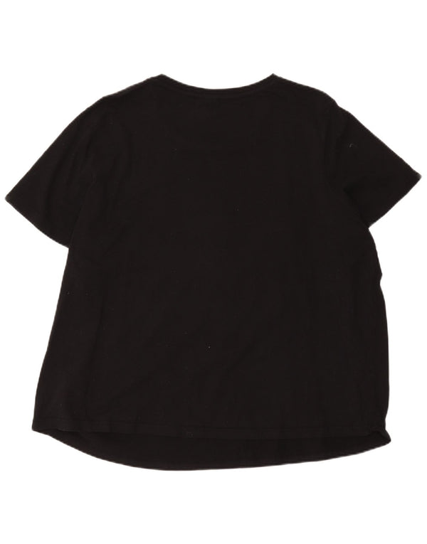 Camiseta feminina Ellesse com estampa gráfica UK 26 5XL algodão preto