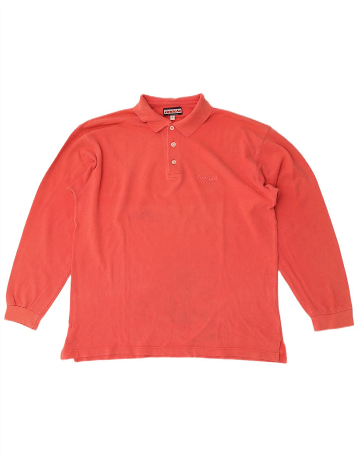 Camisa polo masculina de manga comprida Invicta grande algodão vermelho
