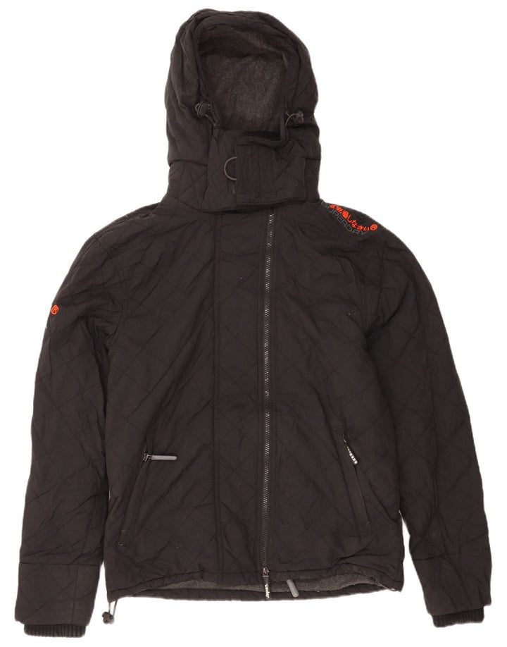 Jaqueta corta-vento masculina Superdry com capuz e blusão UK 38 médio preto