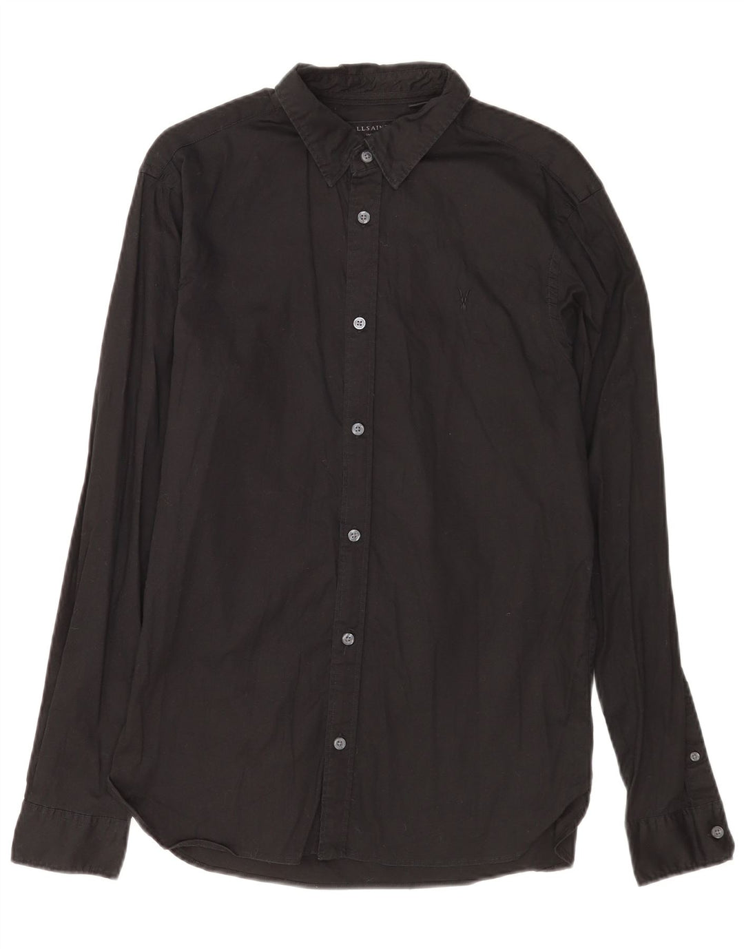Camisa masculina All Saints pequena de algodão preto
