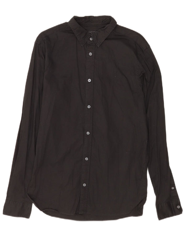 Camisa masculina All Saints pequena de algodão preto