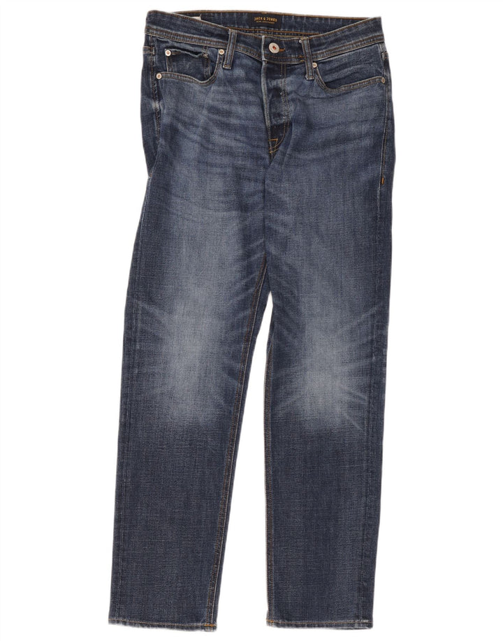 Jeans retos masculinos Jack & Jones W30 L32 algodão azul