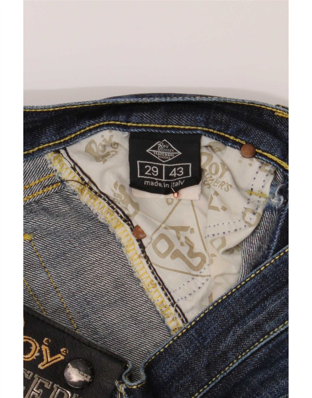 Calça jeans reta feminina Roy Rogers W29 L31 algodão azul