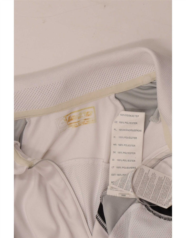 Camisa polo masculina Lotto grande poliéster colorblock branco
