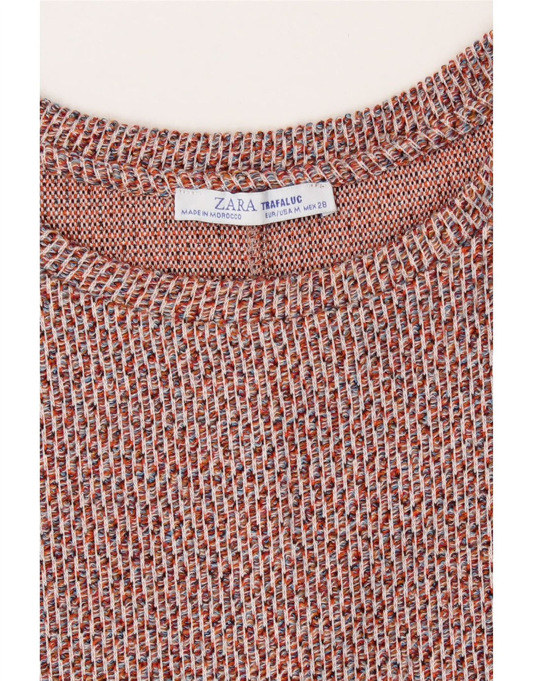 Vestido feminino Zara Trafaluc Shift UK 14 médio vermelho manchado