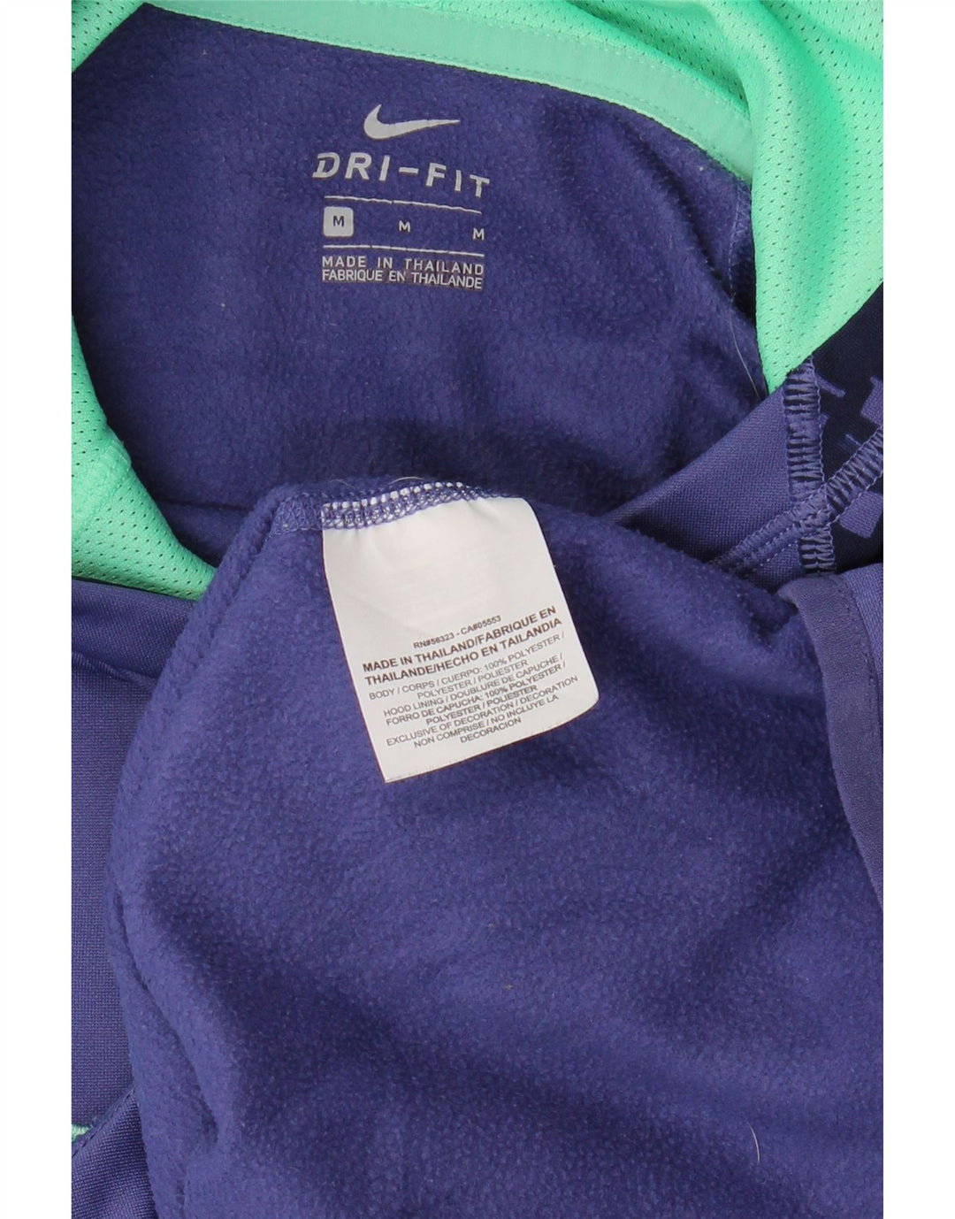 NIKE Womens Dri Fit Graphic Hoodie Jumper UK 14 Médio Roxo Geométrico