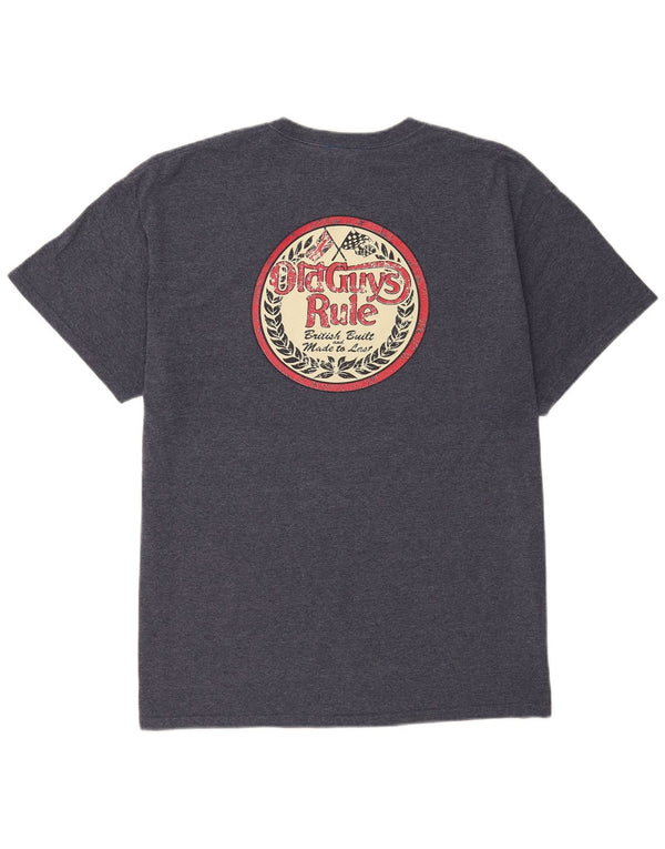 Camiseta gráfica masculina Old Guys Rule Top XL azul marinho algodão