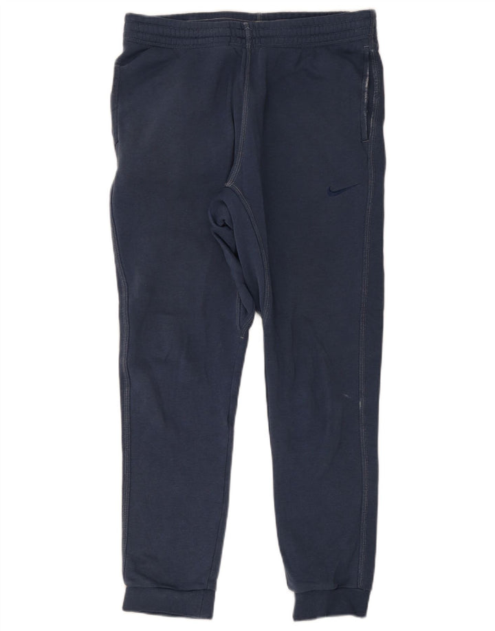 Calça de treino masculina Nike joggers grande algodão azul marinho