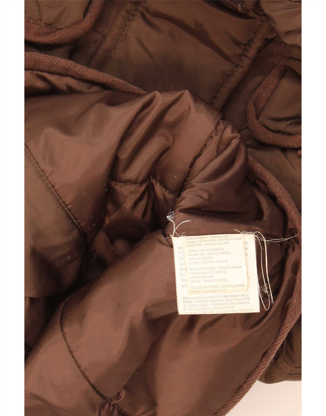 Jaqueta utilitária feminina com capuz Marlboro Classics EU 42 grande marrom nylon