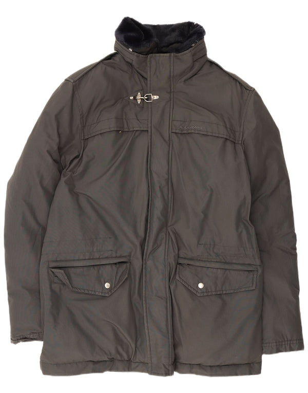 Jaqueta Rifle Mens Parka UK 40 Grande Algodão Cinza