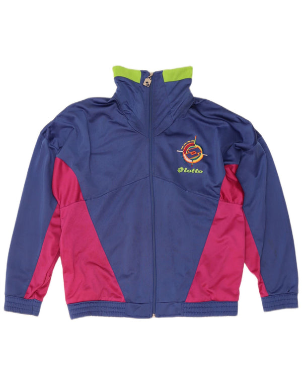 Lotto Mens Loose Fit Treino Top Jacket Pequeno Azul Colorblock Poliéster