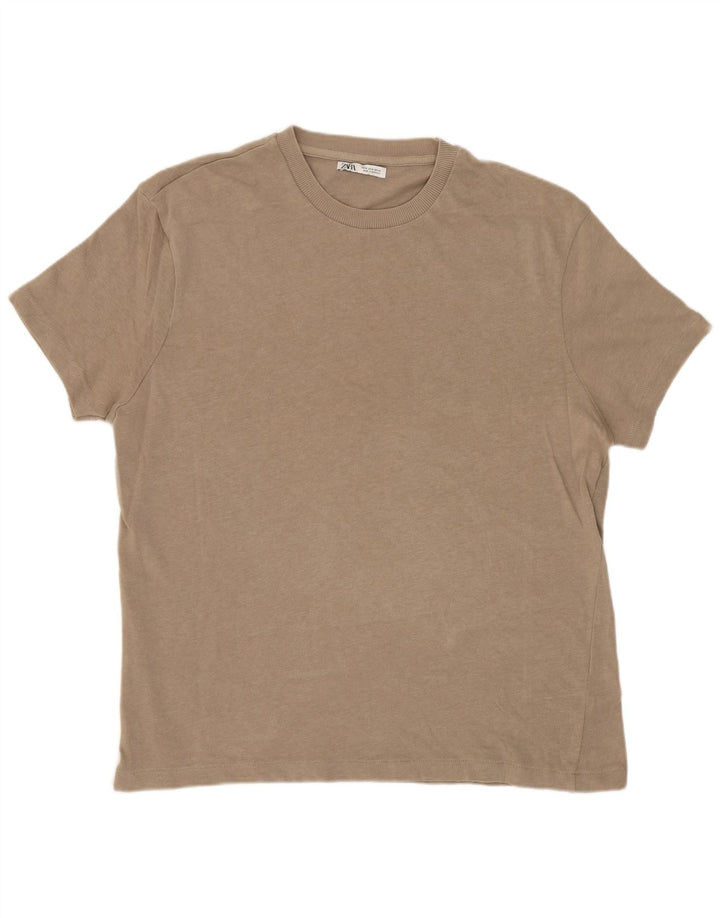 Zara Camiseta masculina cinza médio