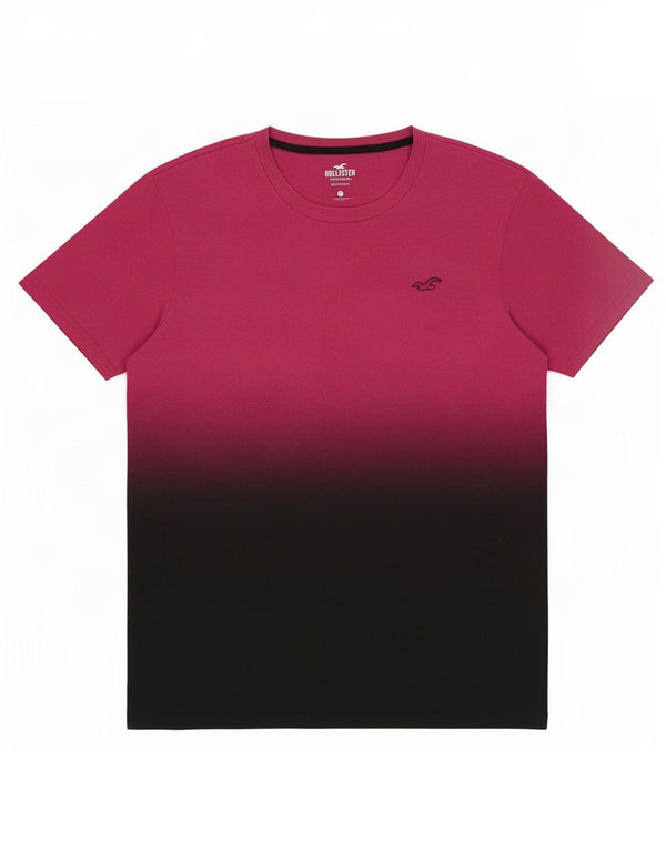 Camiseta masculina Hollister Top médio rosa algodão colorblock