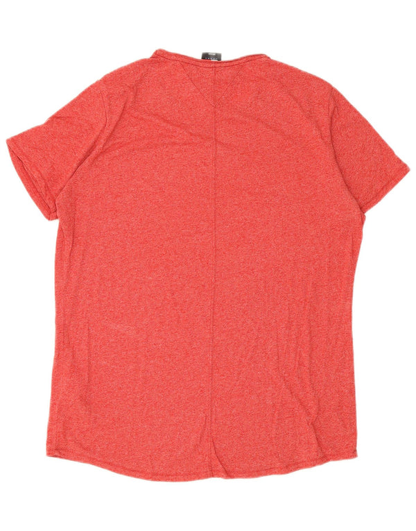 Camiseta masculina Tommy Hilfiger Top 2XL algodão manchado vermelho