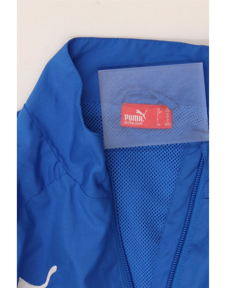 Jaqueta Puma Meninos Treino Top 13-14 Anos Azul Colorblock