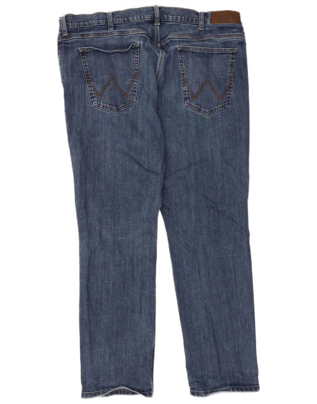 Wrangler Mens Regular Fit Straight Jeans W42 L30 Azul Algodão