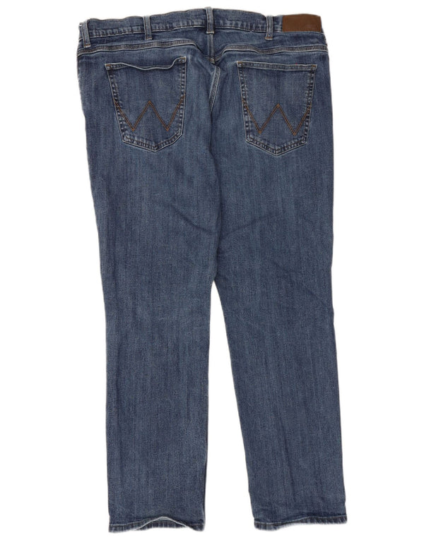 Wrangler Mens Regular Fit Straight Jeans W42 L30 Azul Algodão