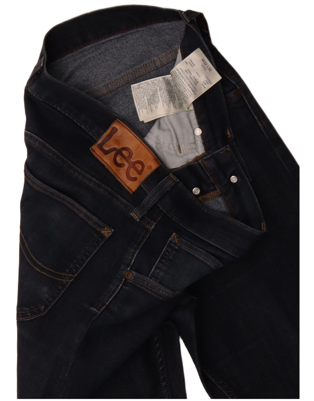 LEE Masculino Daren Straight Jeans W32 L32 Azul Marinho Algodão