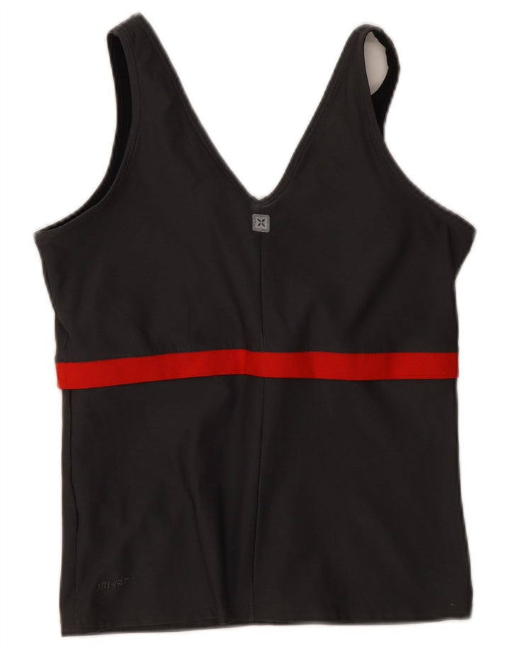 Nike Womens Vest Top UK 14/16 Grande Preto Colorblock Poliéster