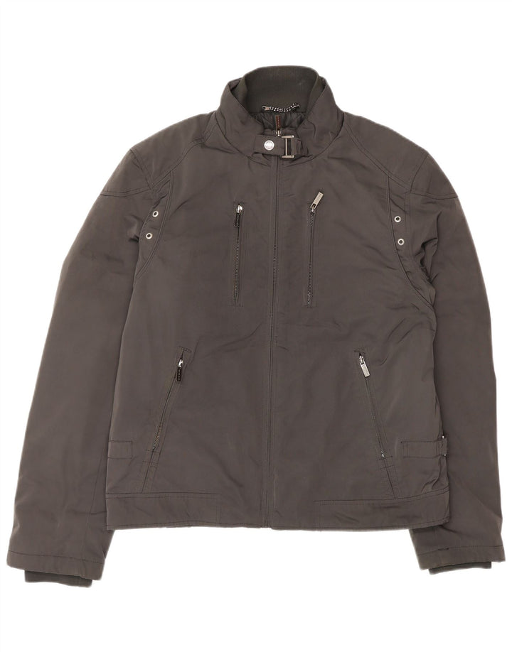 Jaqueta corta-vento masculina Zara UK 40 grande poliéster preto