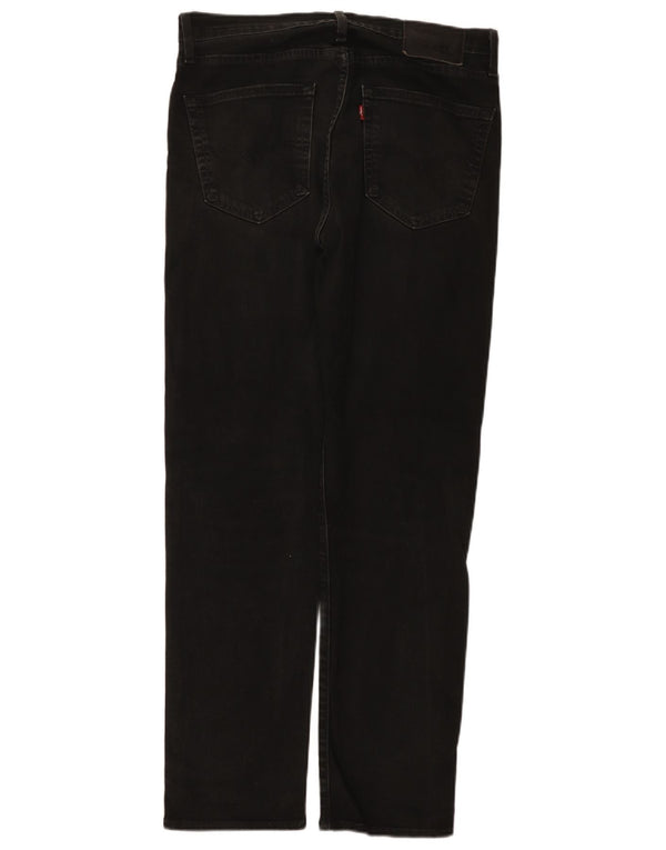 Levi's Mens 502 Tapered Jeans W32 L32 Black Cotton