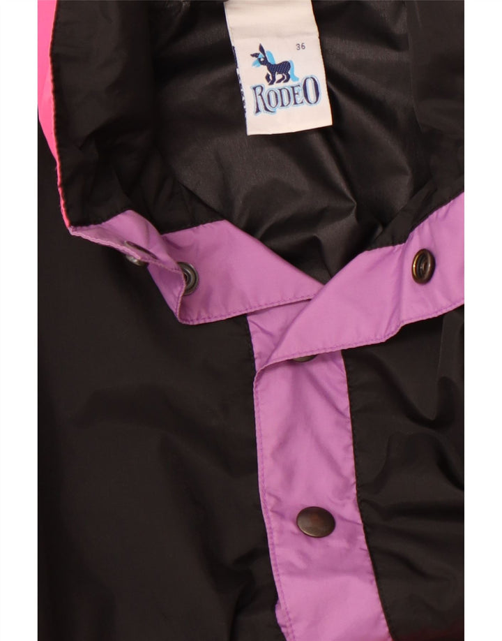 Jaqueta Anorak masculina com capuz RODEO Reino Unido 36 pequeno bloco colorido preto de nylon