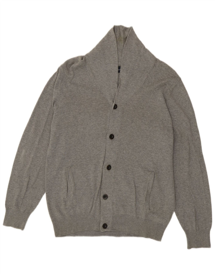Suéter cardigã masculino Marks & Spencer grande algodão cinza