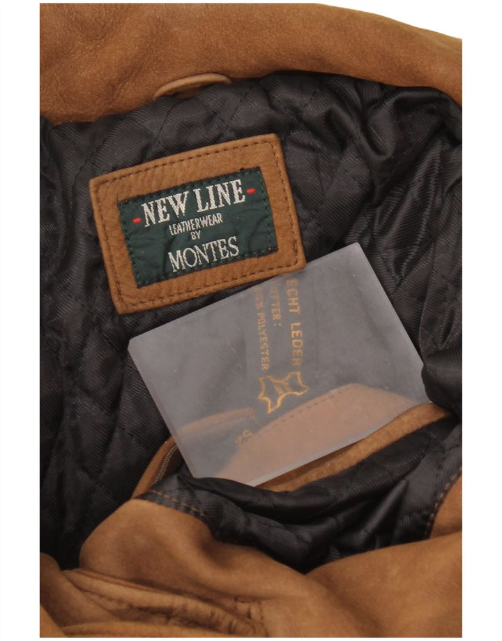 Jaqueta de couro masculina Montes IT 52 XL couro marrom