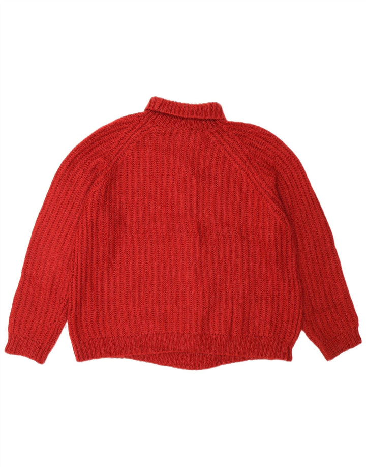 Suéter feminino Massimo Dutti com gola redonda Reino Unido 14 acrílico médio Borgonha