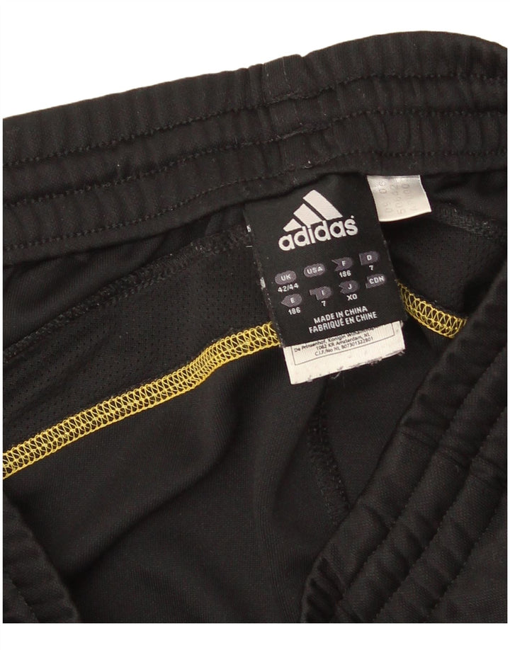 Calças de treino masculinas Adidas UK 42/44 poliéster preto grande