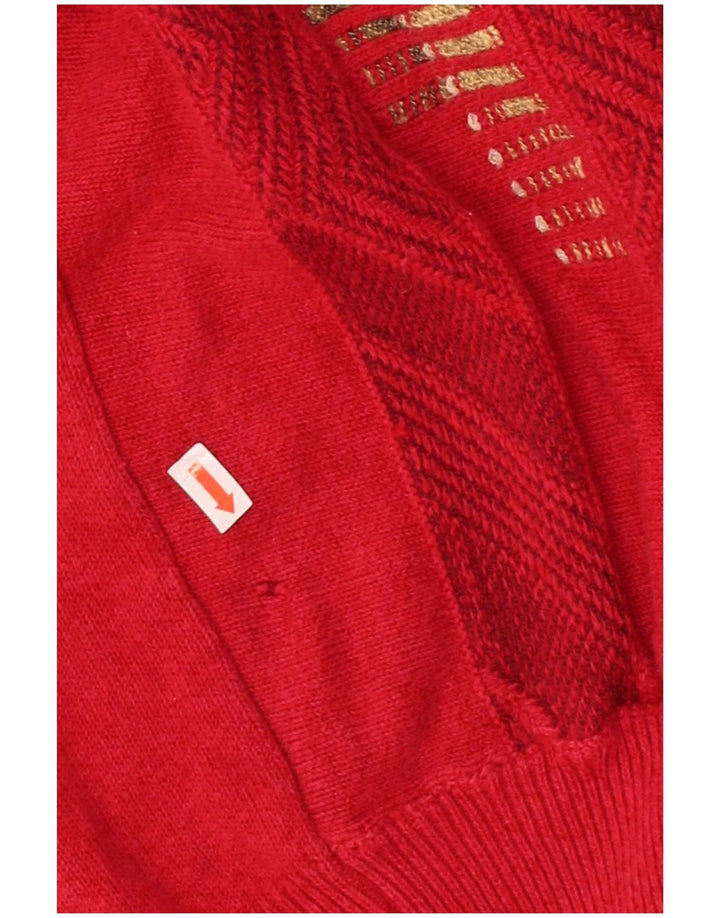 Suéter masculino DARDANO com decote em V IT 54 XL algodão listrado vermelho
