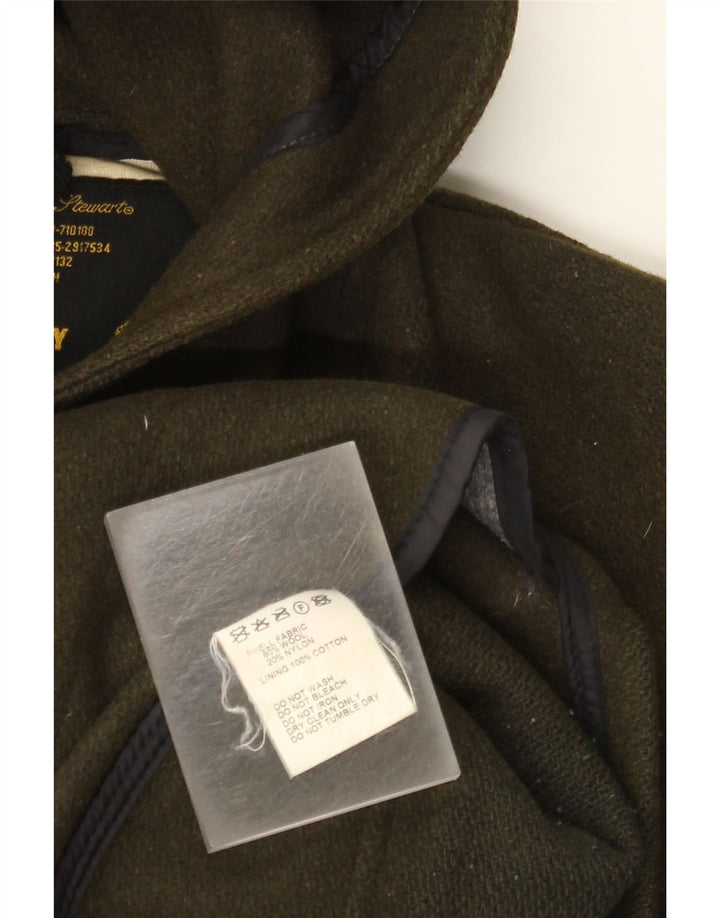 Jaqueta masculina vintage com capuz e lã cáqui média UK 38