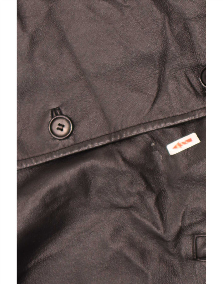 Jaqueta de couro masculina vintage IT 46 pequena preta