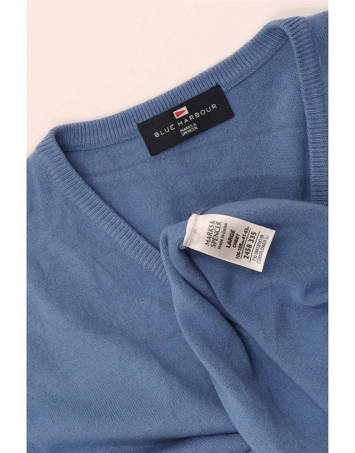 Regata masculina Marks & Spencer azul Harbour colete grande acrílico