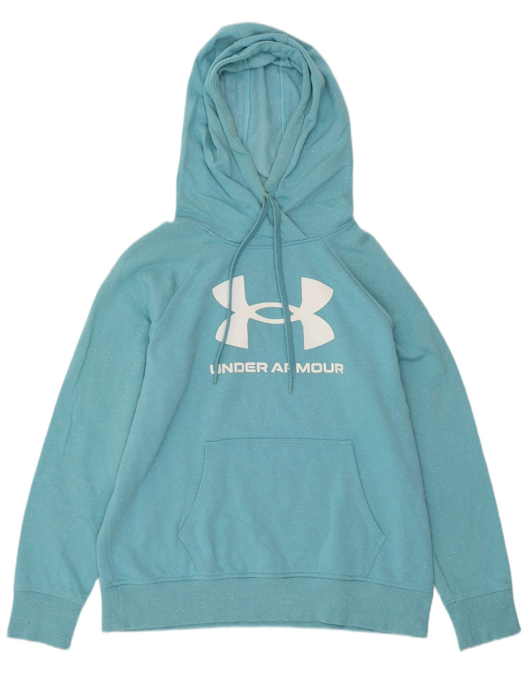 UNDER ARMOUR Suéter feminino com capuz grande tamanho UK 14 médio azul manchado