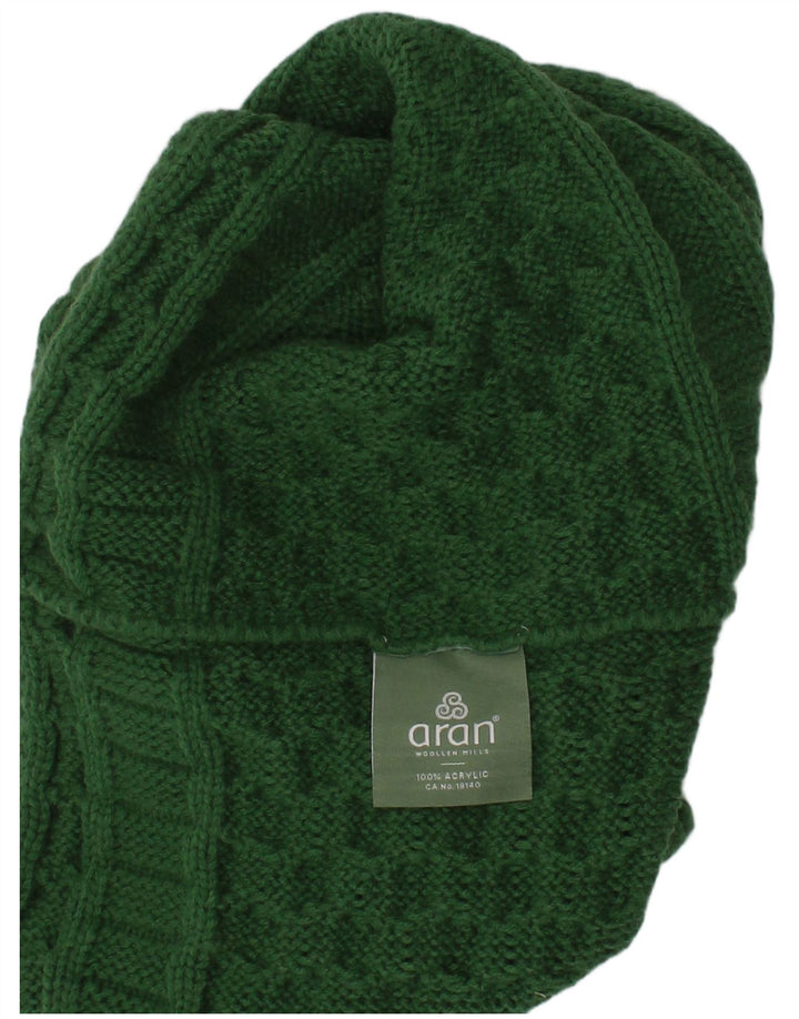 Cachecol feminino de malha ARAN tamanho único acrílico verde clássico
