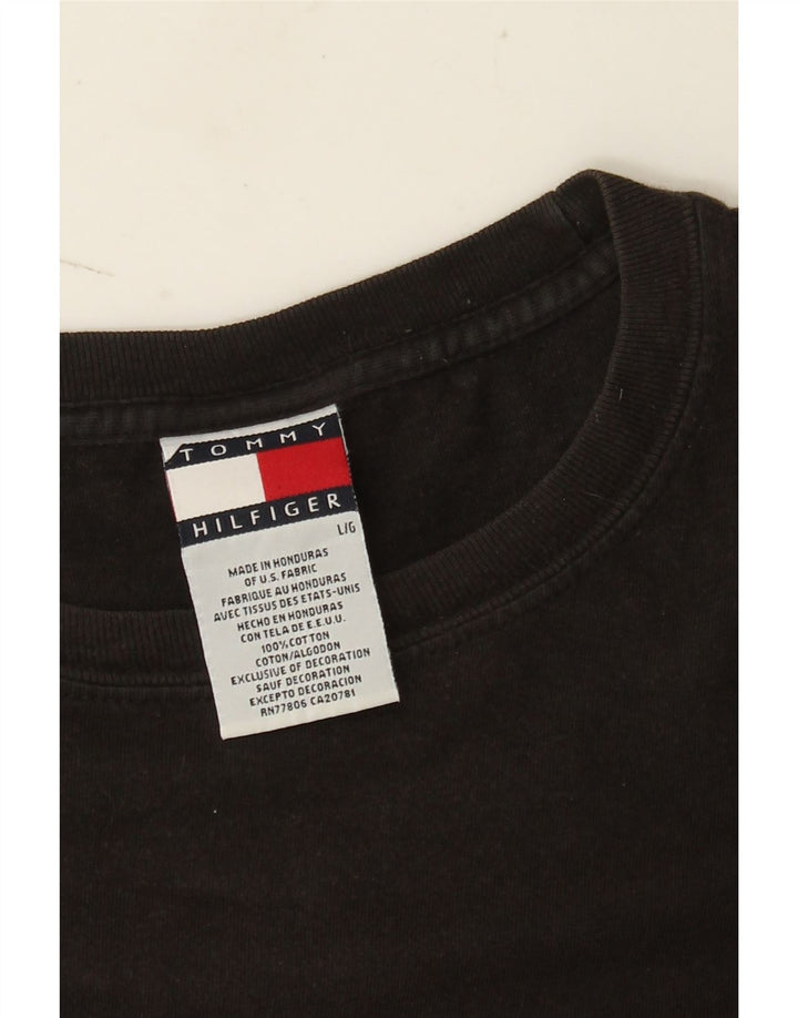 Tommy Hilfiger Camiseta masculina grande de algodão preto